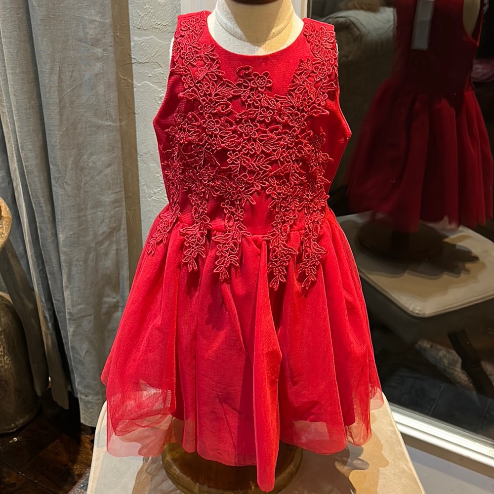 NWT BCBG RED TULLE DRESS SZ 5